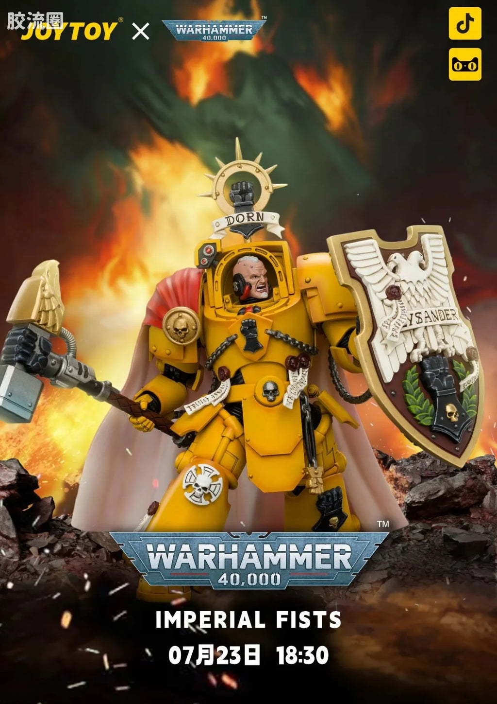 JoyToy Imperial Fists Darnath Lysander With Thunder Hammer And Storm Shield