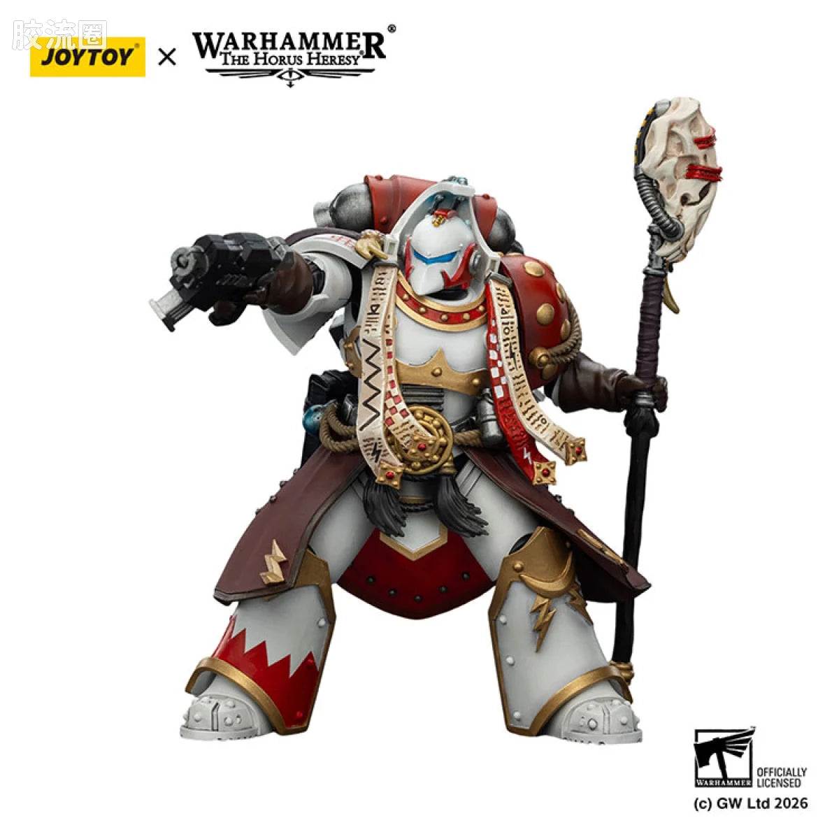 JoyToy White Scars Stormseer Consul With Force Staff And Bolt Pistol