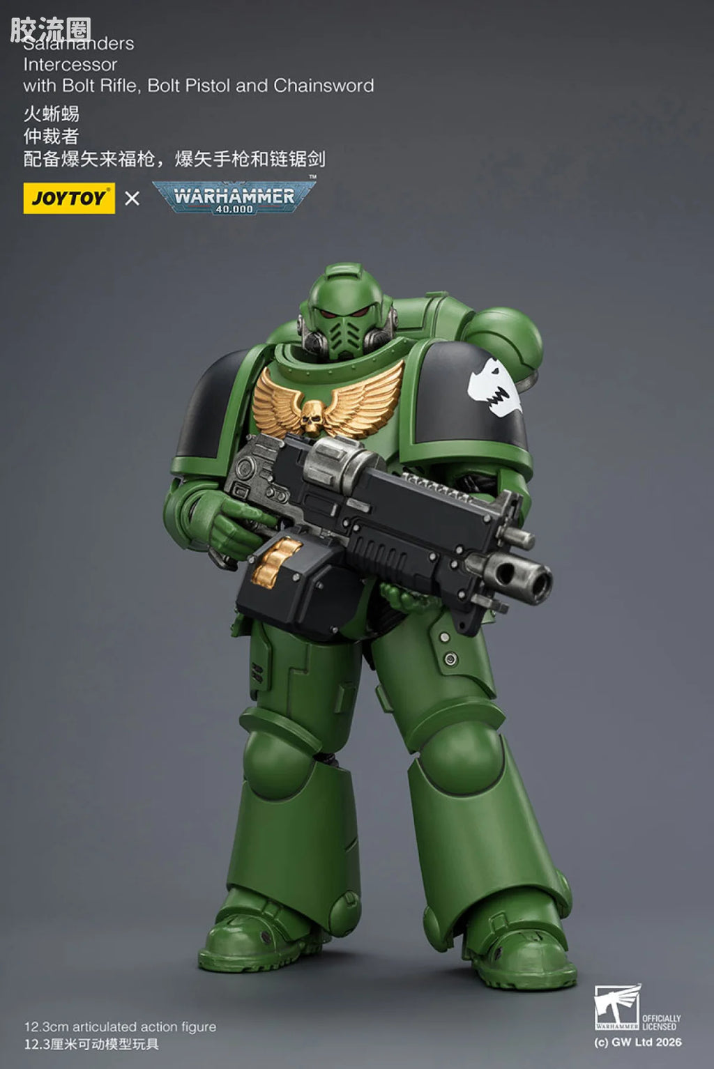 JoyToy Salamanders Intercessor With Bolt Rifle Bolt Pistol And Chainsword