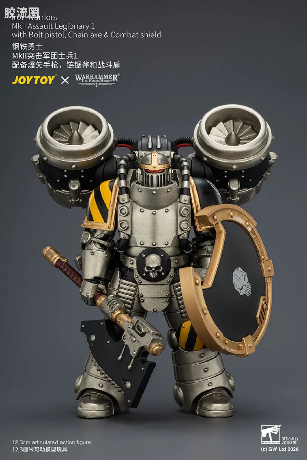 JoyToy Iron Warriors Mkll Assault Legionary 1 With Bolt Pistolchain Axe Combat Shield