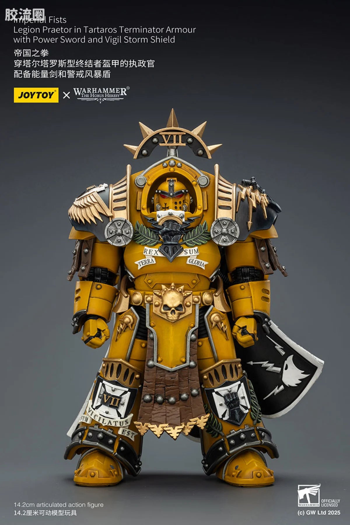 JoyToy Imperial Fists Legion Praetor in Tartaros Terminator Armour with Power Sword and Vigil Storm Shield