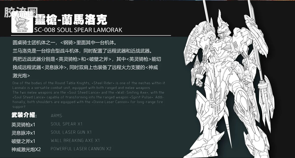SNAA 1/144 The Round Table Knights SC-008 Soul Spear Lamorak Model Kit