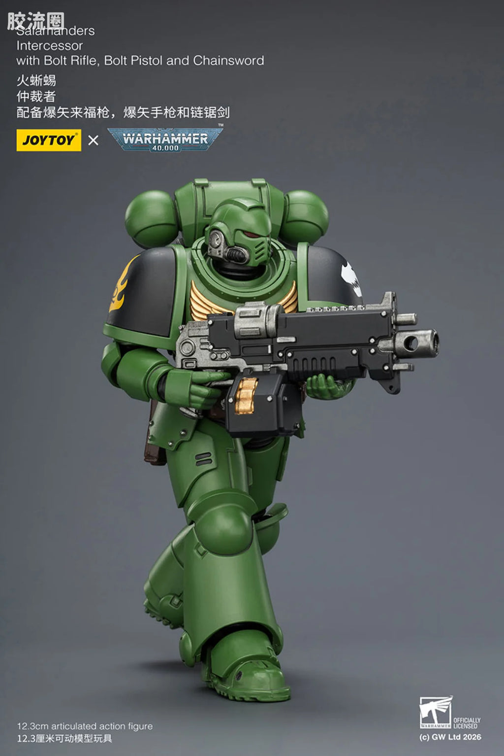 JoyToy Salamanders Intercessor With Bolt Rifle Bolt Pistol And Chainsword