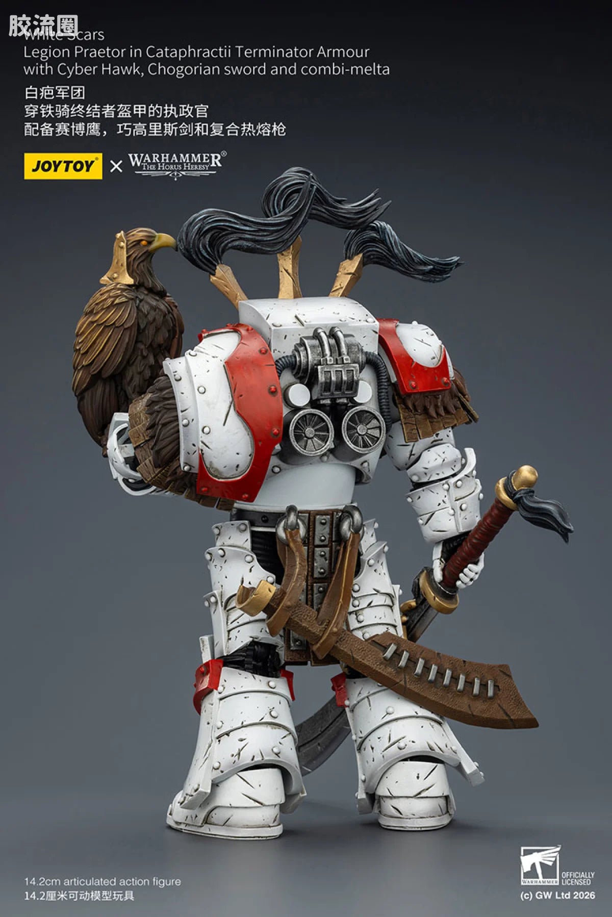 JoyToy Hogorianswordandcombi Meltawhite Scars Legion Praetor In Cataphractii Terminator Armour With Cyber Hawk Chogorian Sword And Combi Melta