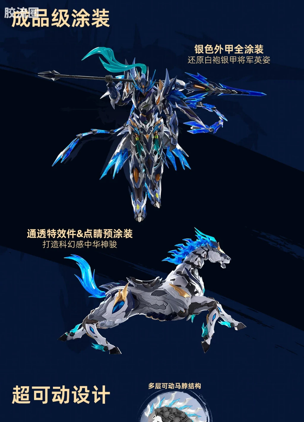 Motor Nuclear Legend of Star General MNP-XH05 Zhao Yun & White Dragon Horse Model Kit