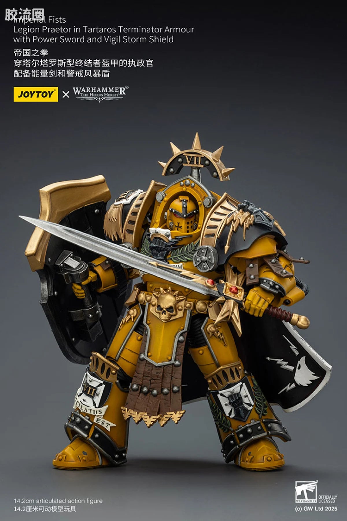 JoyToy Imperial Fists Legion Praetor in Tartaros Terminator Armour with Power Sword and Vigil Storm Shield