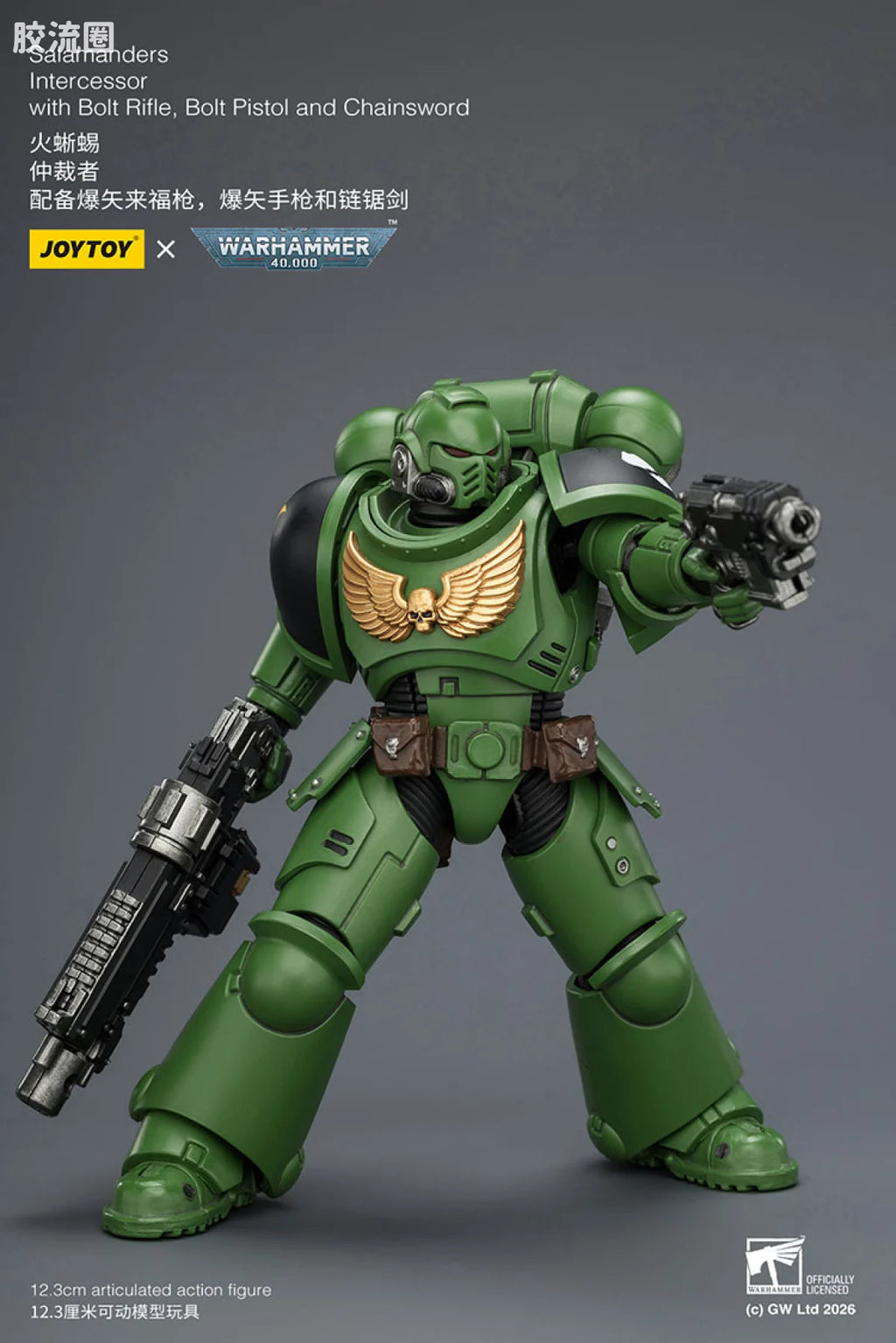 JoyToy Salamanders Intercessor With Bolt Rifle Bolt Pistol And Chainsword