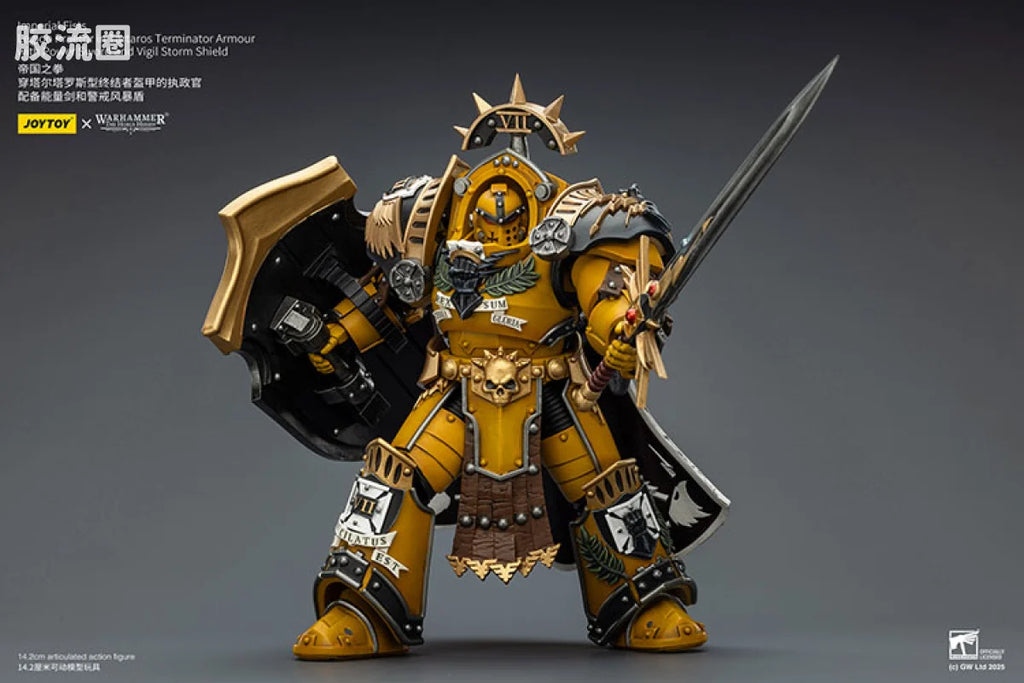 JoyToy Imperial Fists Legion Praetor in Tartaros Terminator Armour with Power Sword and Vigil Storm Shield