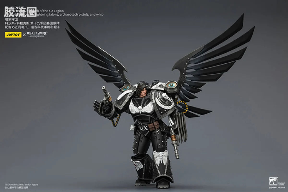 JoyToy Egionwithartificer Craftedlightningtalonsarchaeotechpistolsandwhipraven Guard Corvus Coraxprimarch Of The Xix Legion With Artificer Crafted Lightning Talonsarchaeotech Pistolsand Whip