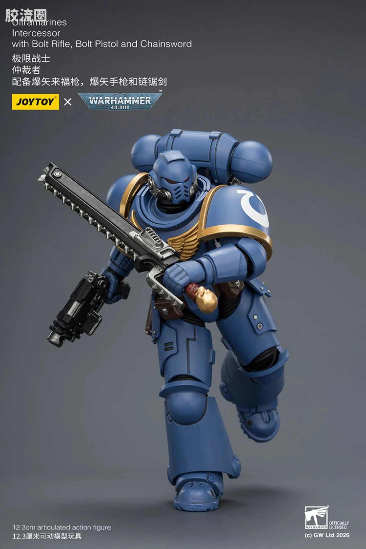 JoyToy Ultramarines Intercessor With Bolt Rifle Bolt Pistol And Chainsword