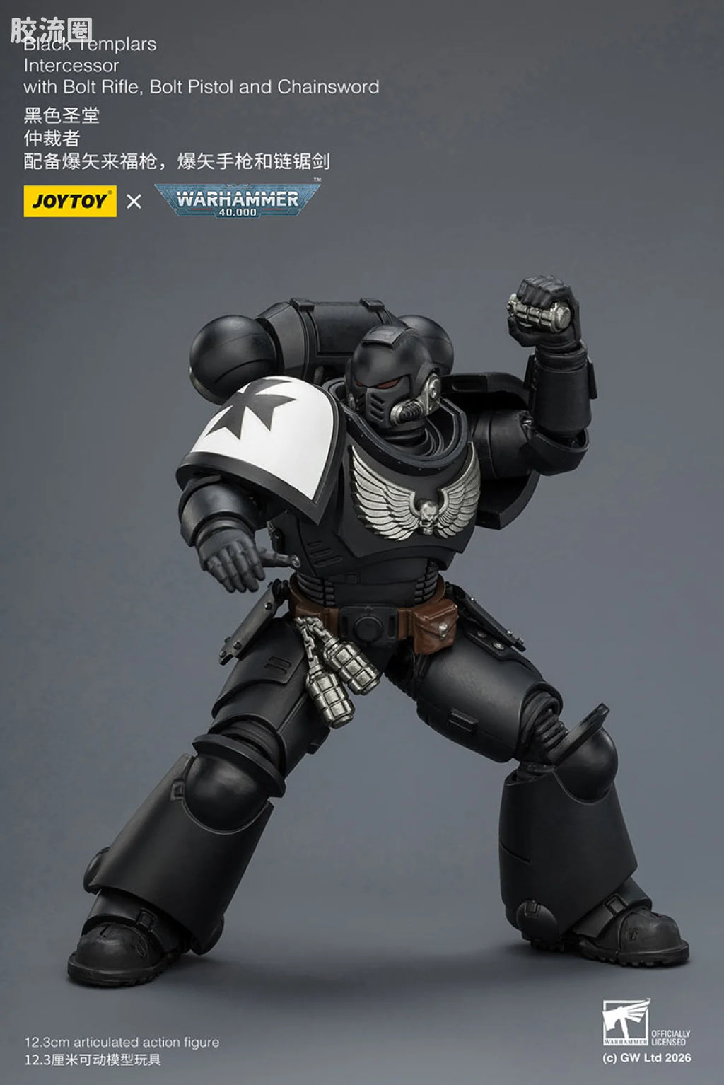 JoyToy Black Templars Intercessor With Bolt Rifle Bolt Pistol And Chainsword