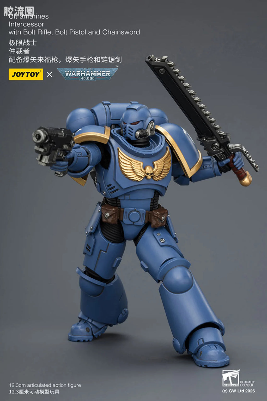 JoyToy Ultramarines Intercessor With Bolt Rifle Bolt Pistol And Chainsword