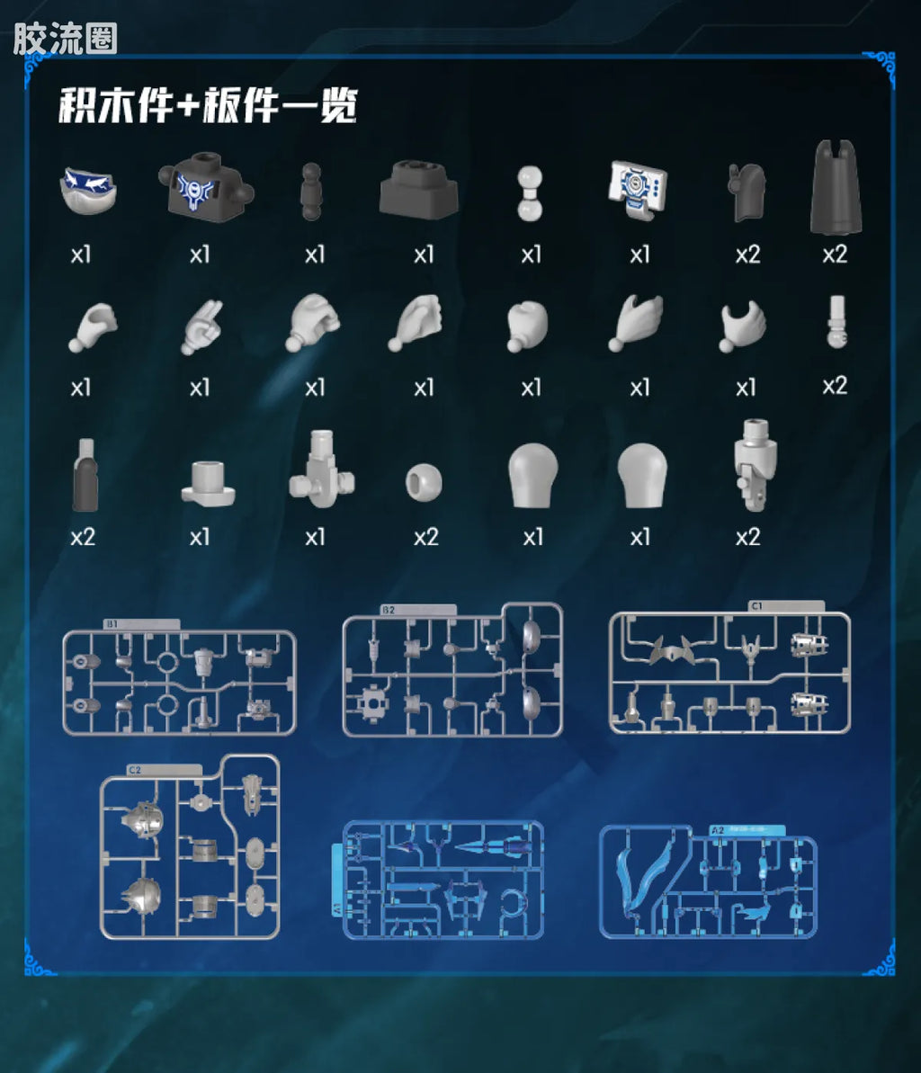 Blokees Herospire - Zhandoufu Zhaoyun 2.0, Faxiang Shawujing (Battle Suit Zhao Yun 2.0 & Mythical Aspect Sha Wujing)