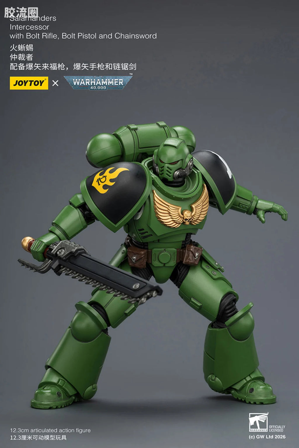 JoyToy Salamanders Intercessor With Bolt Rifle Bolt Pistol And Chainsword