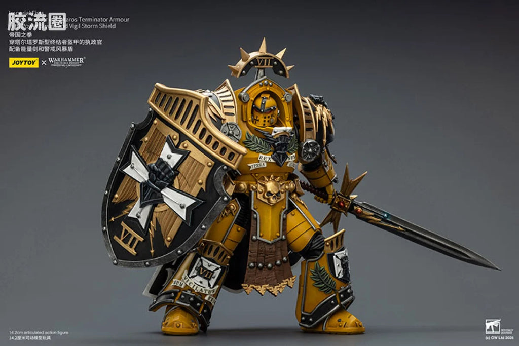 JoyToy Imperial Fists Legion Praetor in Tartaros Terminator Armour with Power Sword and Vigil Storm Shield