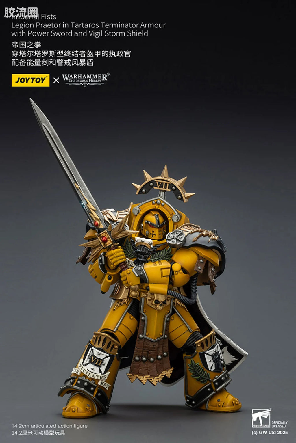 JoyToy Imperial Fists Legion Praetor in Tartaros Terminator Armour with Power Sword and Vigil Storm Shield