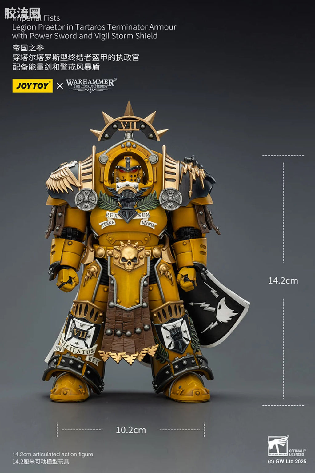 JoyToy Imperial Fists Legion Praetor in Tartaros Terminator Armour with Power Sword and Vigil Storm Shield