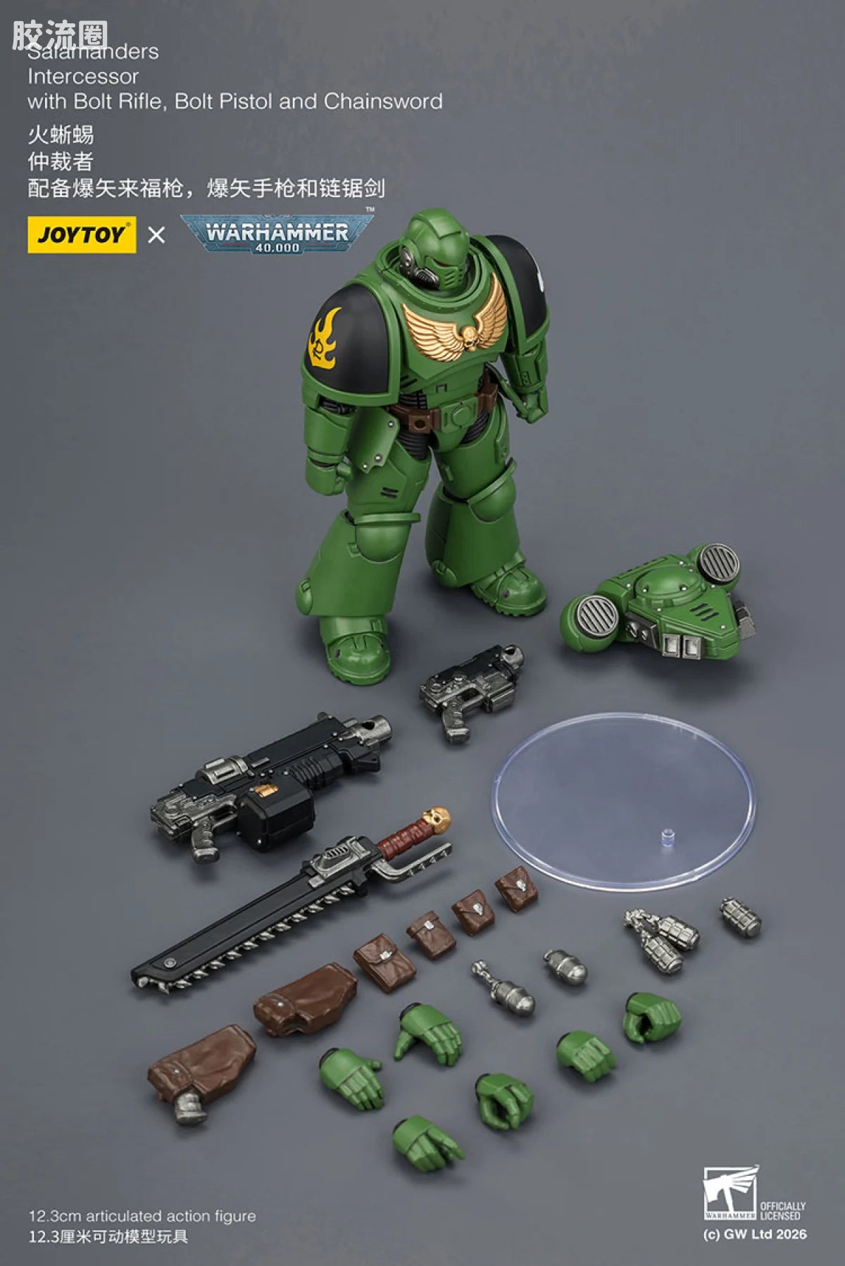 JoyToy Salamanders Intercessor With Bolt Rifle Bolt Pistol And Chainsword