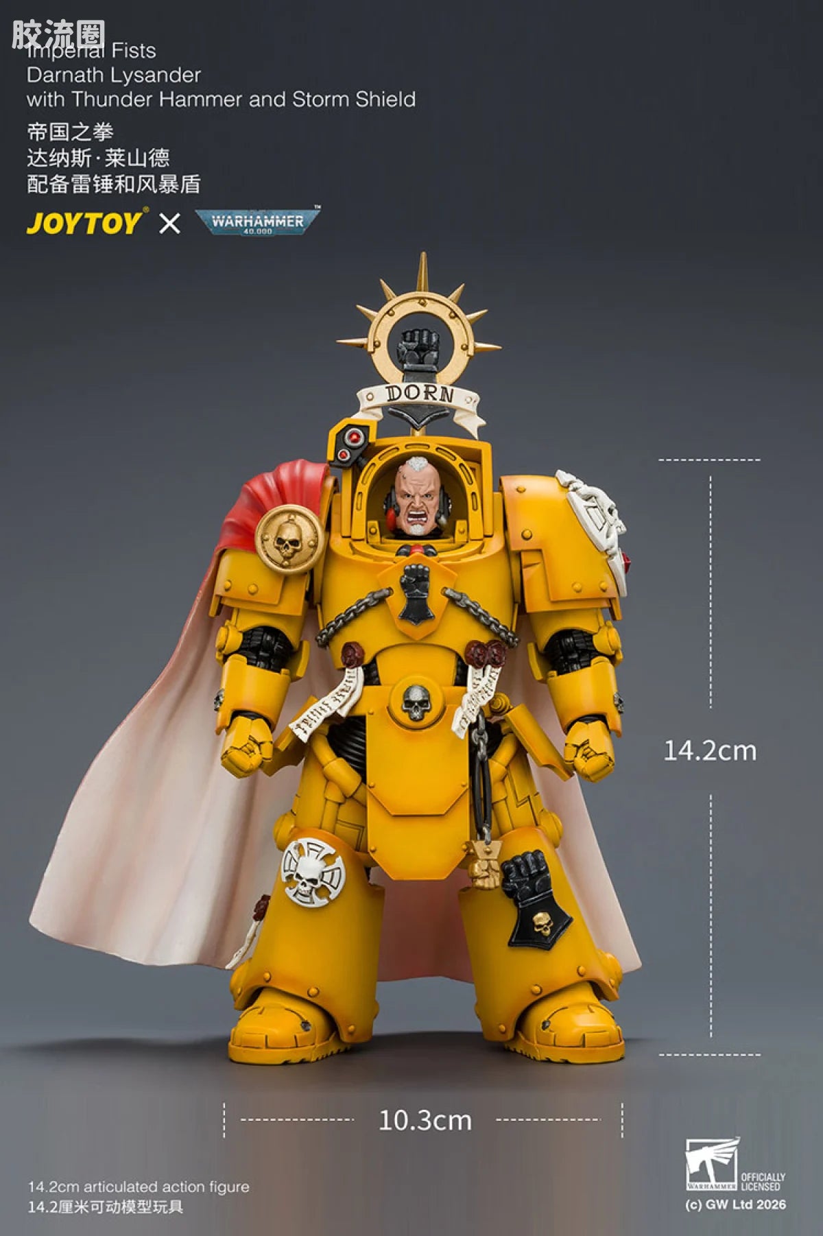 JoyToy Imperial Fists Darnath Lysander With Thunder Hammer And Storm Shield