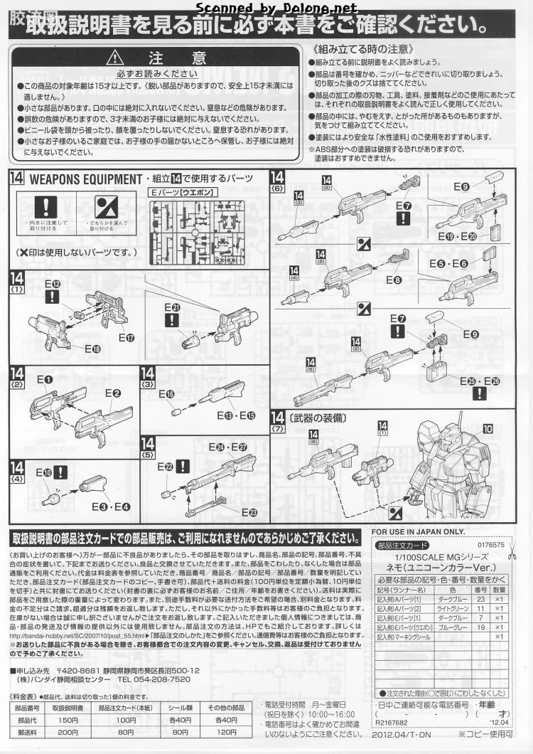 P-Bandai MG 1/100 MSA-003 Nemo (Unicorn Color Ver.)