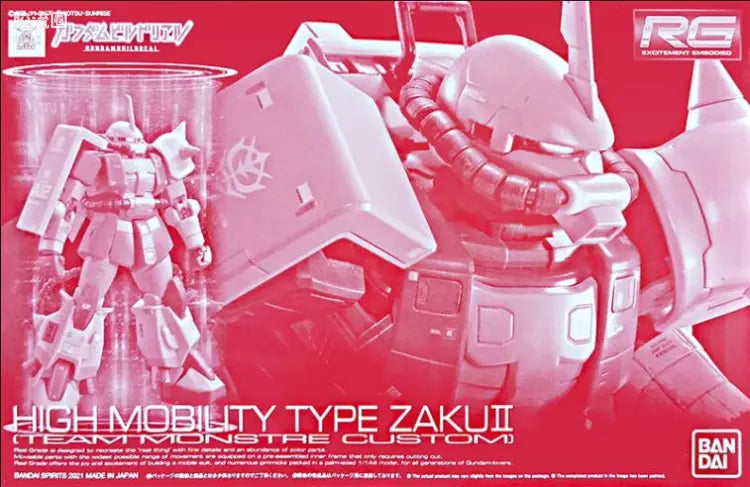 P-Bandai RG 1/144 High Mobility Type Zaku II (Team Monstre Custom)