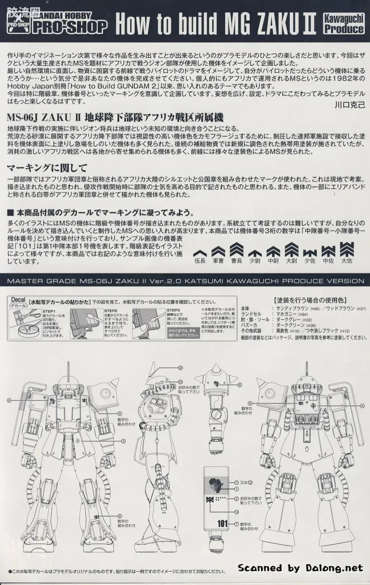 Bandai MG 1/100 MS-06J Zaku II Ver.2.0 (Meijin Kawaguchi Ver.)