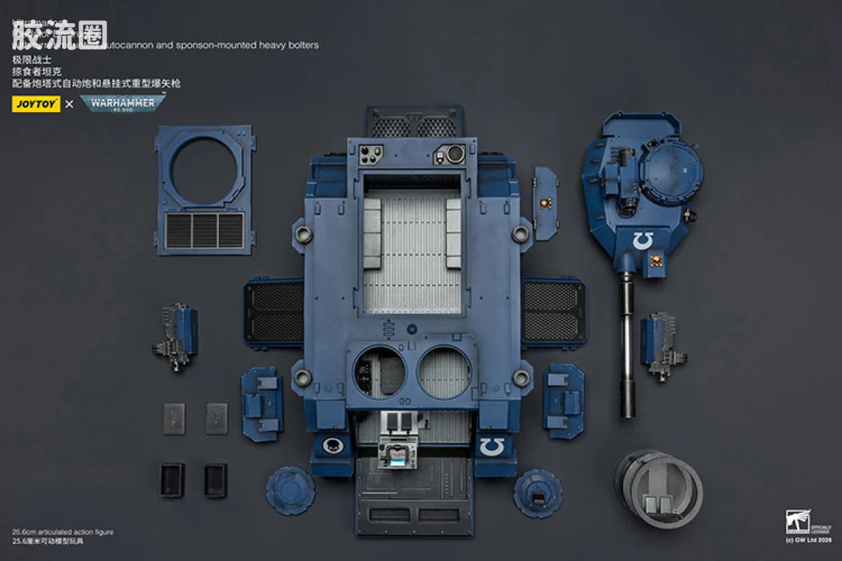 JoyToy Estructorwithturret Mountedautocannonandsponson Mountedheavyboltersultramarines Predator Destructor With Turret Mounted Autocannon And Sponson Mounted Heavy Bolters