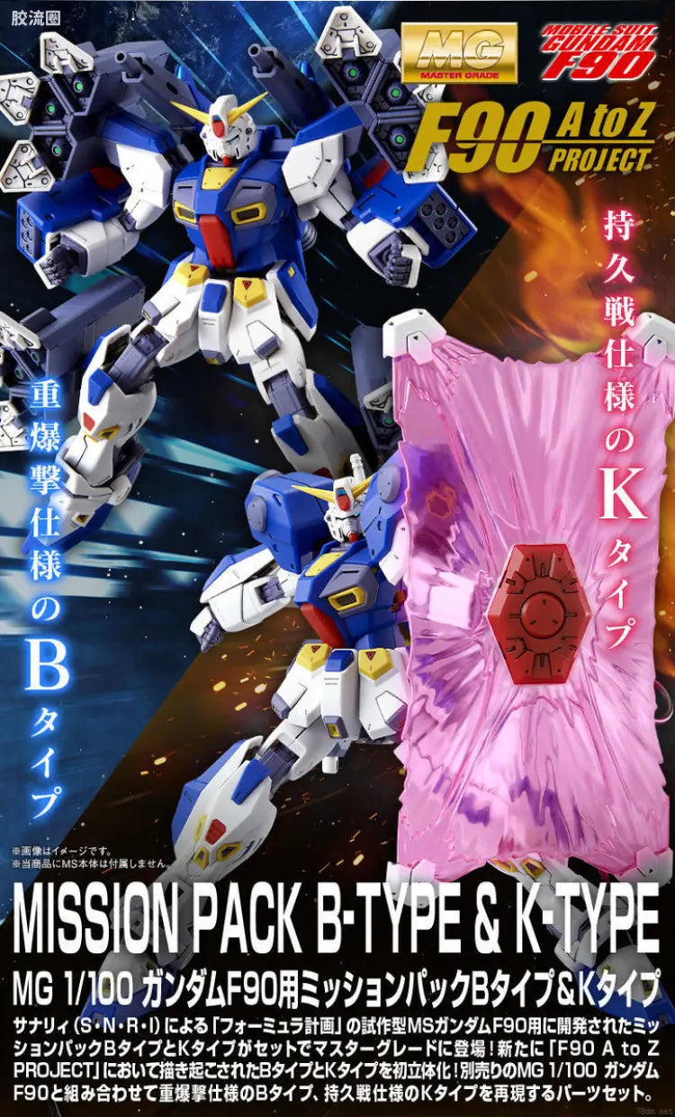 P-Bandai MG 1/100 Mission Pack B-Type & K-Type for Gundam F90