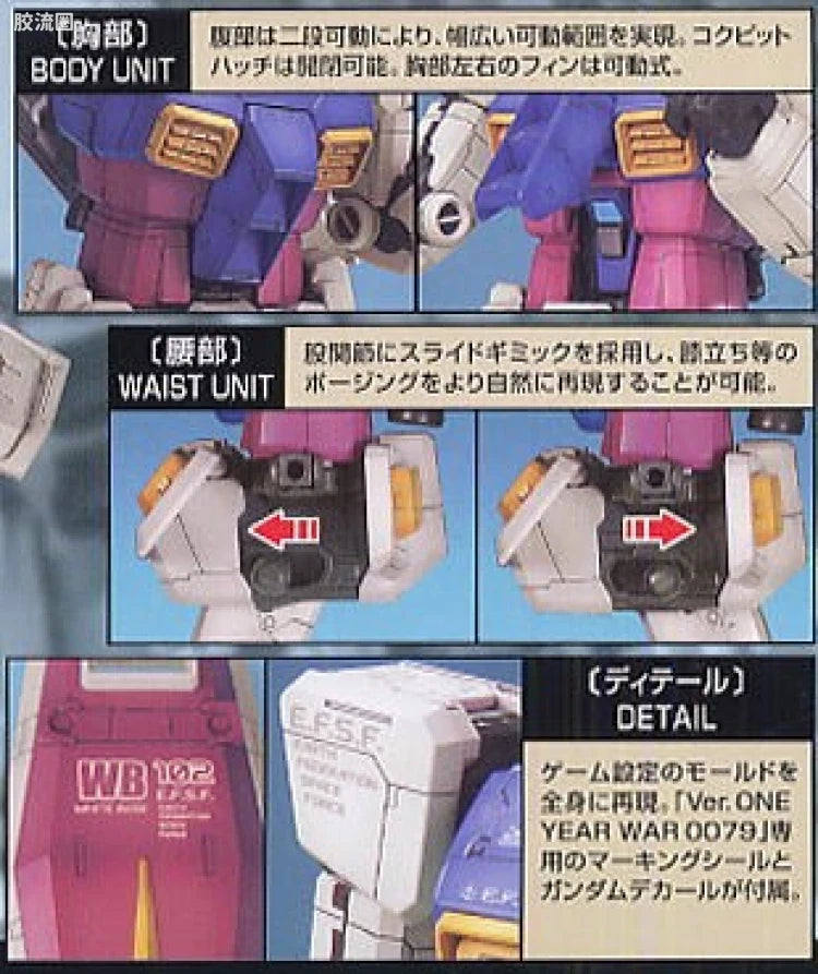 Bandai MG 1/100 RX-78-2 Gundam Ver.O.Y.W.0079 (Game Color)