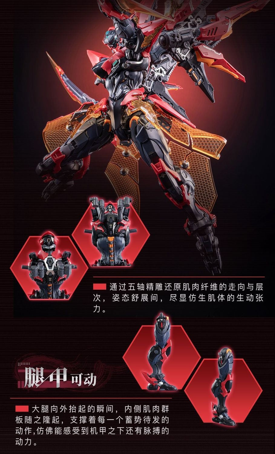 AniMester Nuclear Gold Rebuild Series Kai Crimson Sky Battle Armor Model Kit