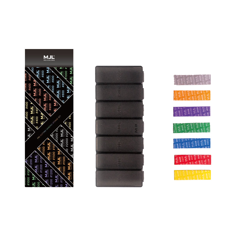MJL Sponge Sandpaper Set 7 Grits with Storage Case